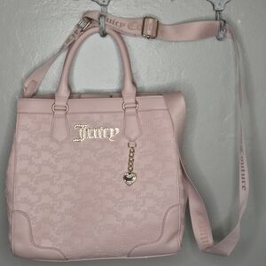 Juicy Couture Diamond Heartless Blush Pink Tote with Gold Accents